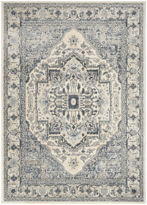 5'3" X 7'3" Ivory Navy Rectangle Rug