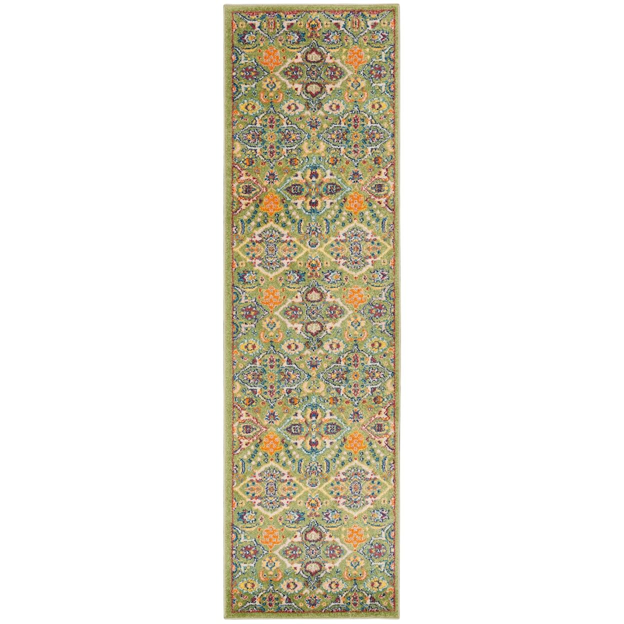 Nourison Allur 2'3" x 12' Sage Ivory Bohemian Rug