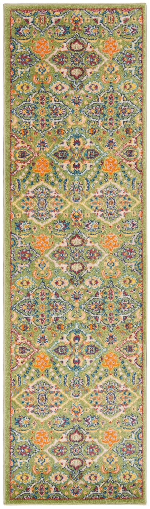 Allur 2'3" X 12' Sage Ivory Bohemian Indoor Rug
