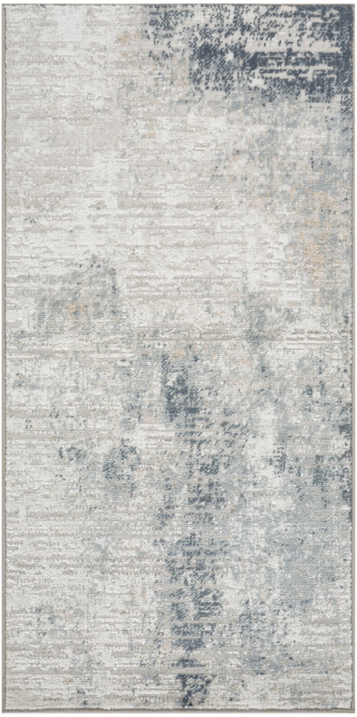 2' X 4' Grey Navy Rectangle Rug