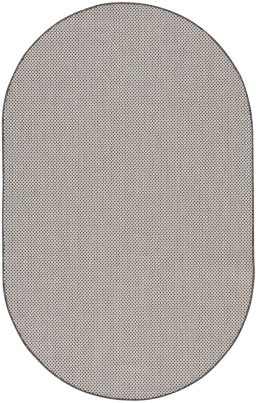 5' x 8'Oval Ivory/Charcoal Oval Rug