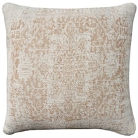 20" X 20" Ivory Beige Square Throw Pillows