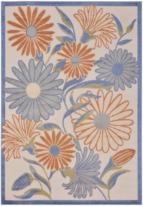 6' X 9' Beige Multicolor Rectangle Rug