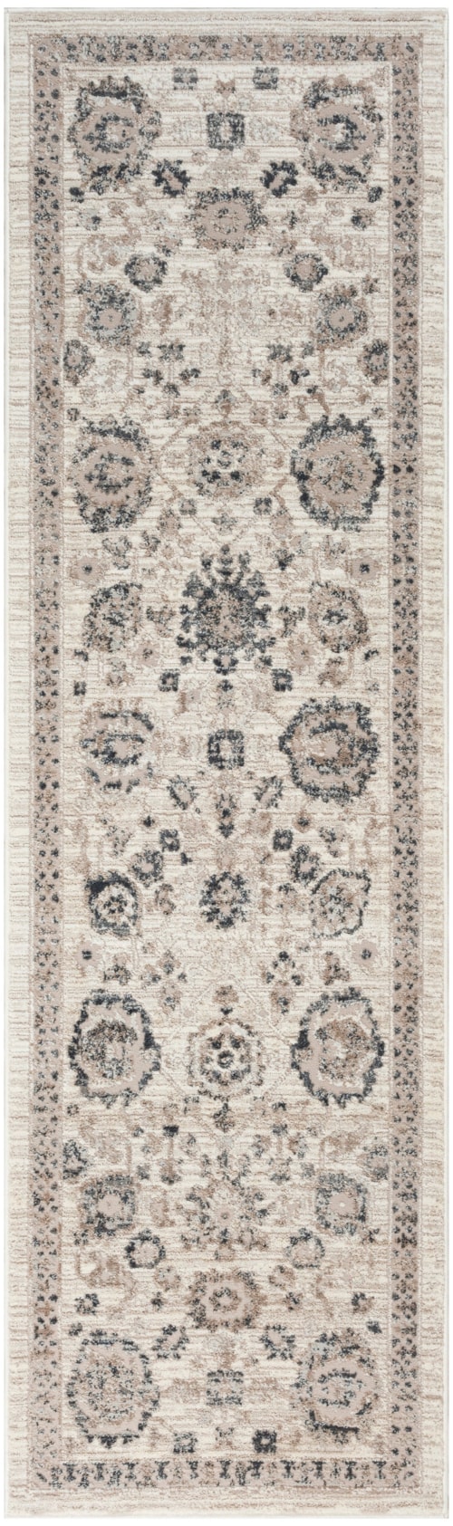 2'2" X 7'6 Ivory Multicolor Runner Rug