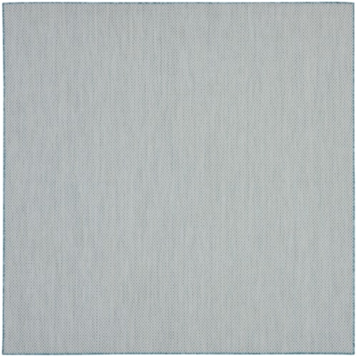 8' Ivory/Aqua Square Rug