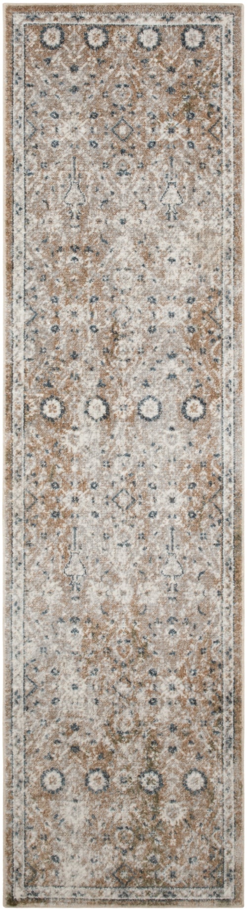 2'2" X 8' Gold Grey Runner Rug