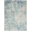 Nourison Astra Machine Washable 5'3" x 7' Blue Ivory Modern Rug