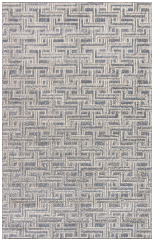 3'11" x 5'11" Blue Ivory Rectangle Rug