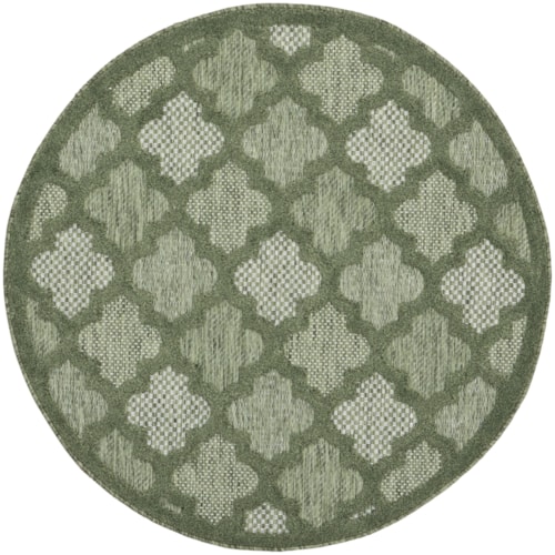 4' Round Green Round Rug