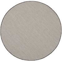 4' Ivory/Charcoal Round Rug