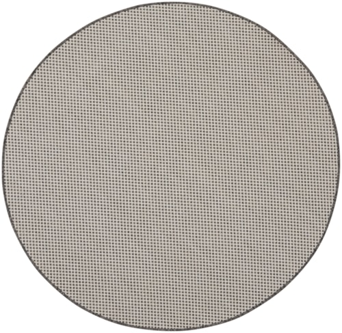 5 Ivory/Charcoal Round Rug