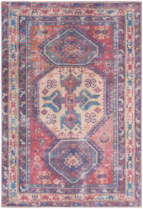 6' X 9' Red/Navy Rectangle Rug