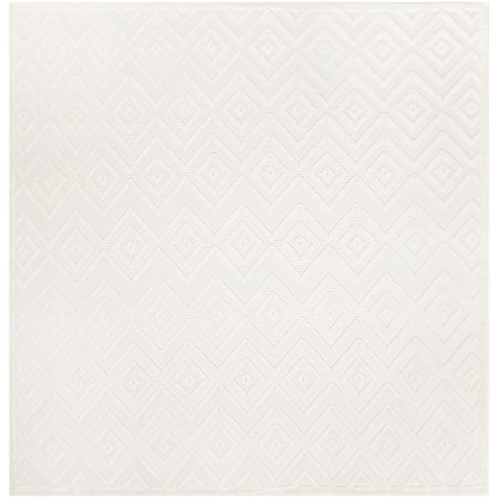 9' x Square Ivory White Modern Rug