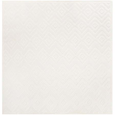 9' x Square Ivory White Modern Rug