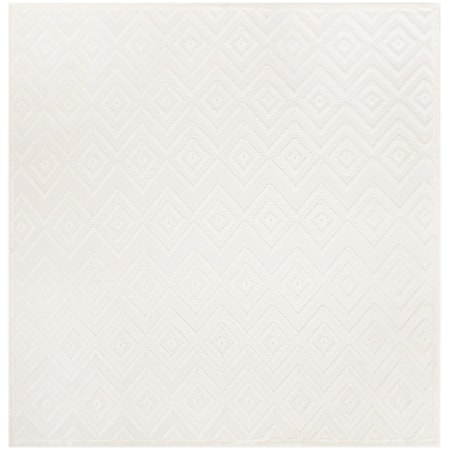 9' x Square Ivory White Modern Rug