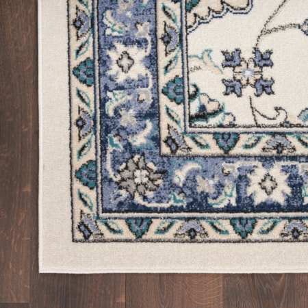 4&apos; x 6&apos; Ivory Blue Vintage Rug