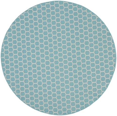 8' Round Aqua Round Rug