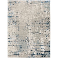 6'7" x 9'6" Ivory Grey Blue Rug