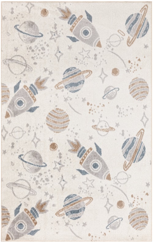 3'3" X 5' Ivory Multicolor Rectangle Rug