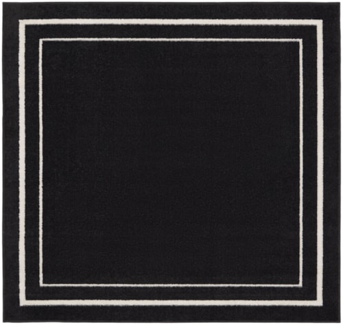 5' Black Ivory Square Rug
