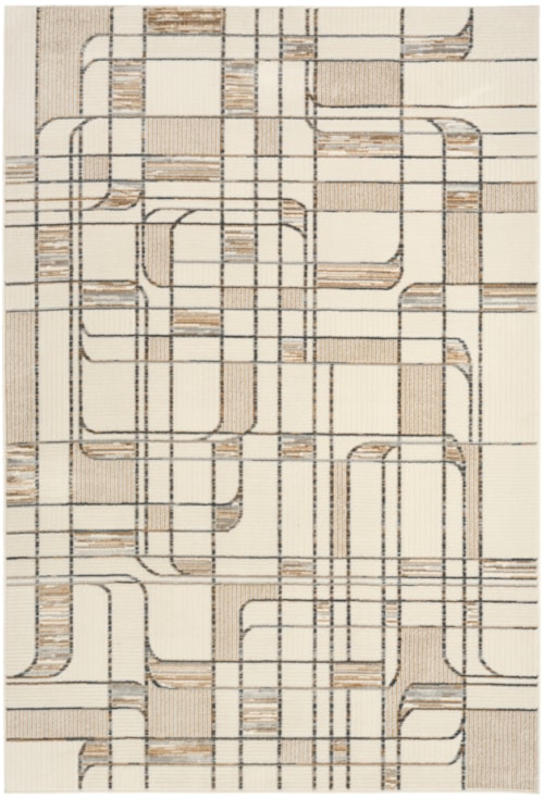 5' X 7' Ivory Multicolor Rectangle Rug