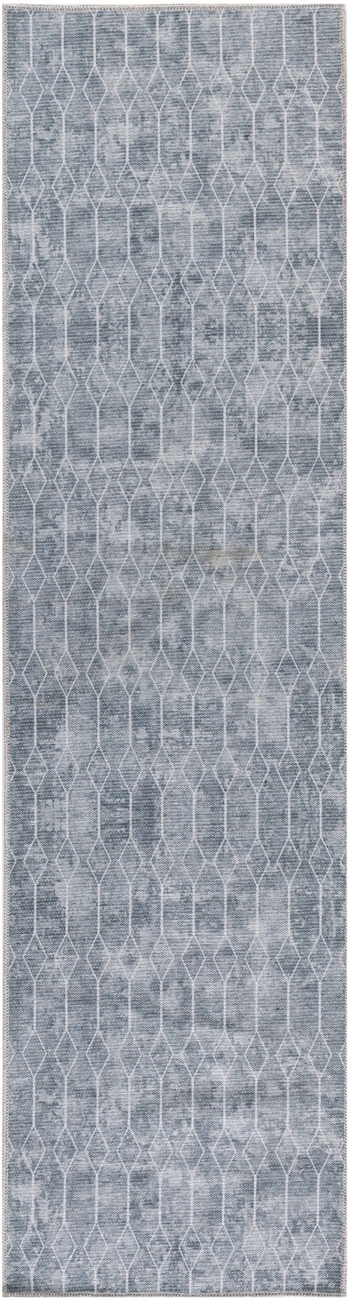 2' X 6' Blue Grey Runner Rug