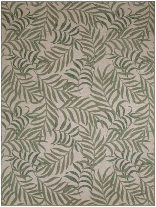10' X 14' Ivory Green Rectangle Rug