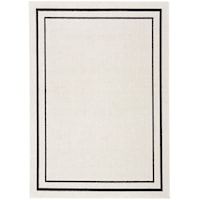 4' x 6' Rectangle Ivory/Black Rug