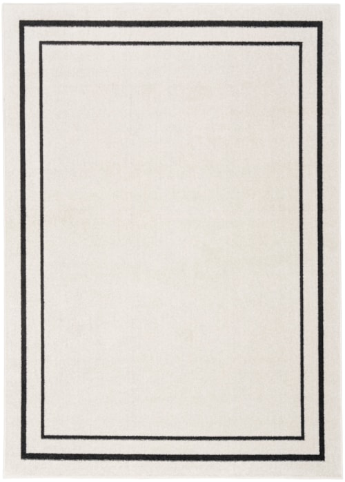 4' x 6' Rectangle Ivory/Black Rug