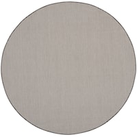 6' Ivory/Charcoal Round Rug