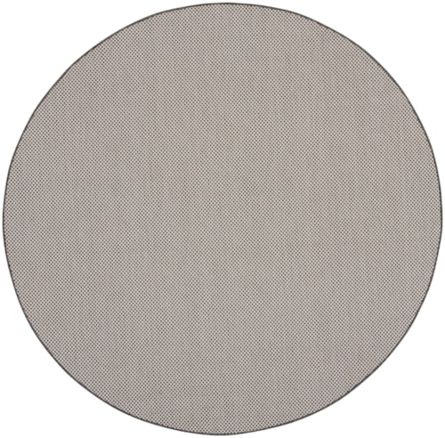 6' Ivory/Charcoal Round Rug