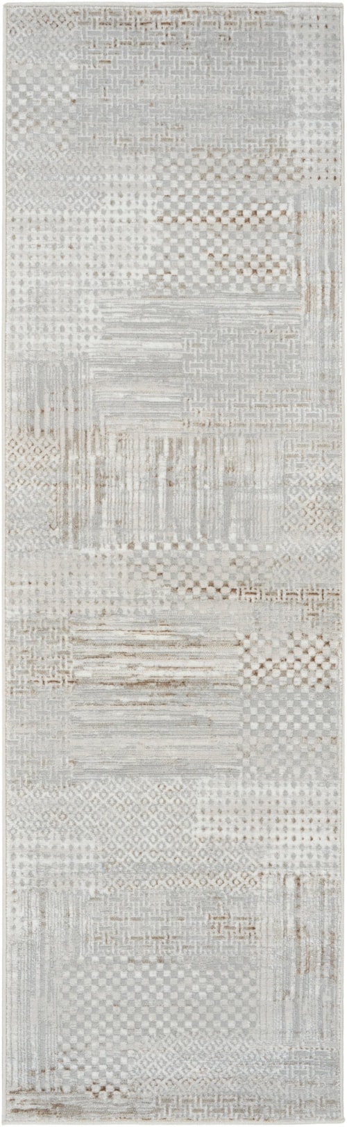 Glitz 2'3" X 7'6" Silver Grey Modern Indoor Rug