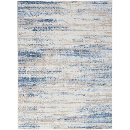 7'10" x 9'10" Ivory Blue Modern Rug