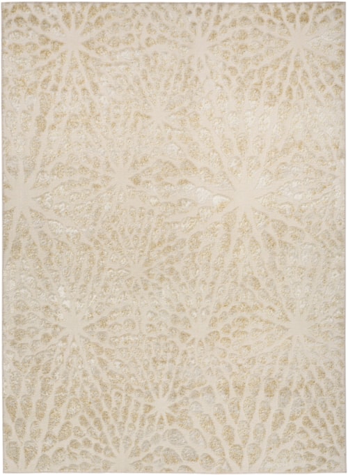 7'10" X 9'10" Ivory Gold Rectangle Rug