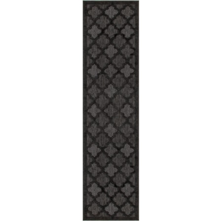 2'2" x 7'6" Charcoal Black Modern Rug