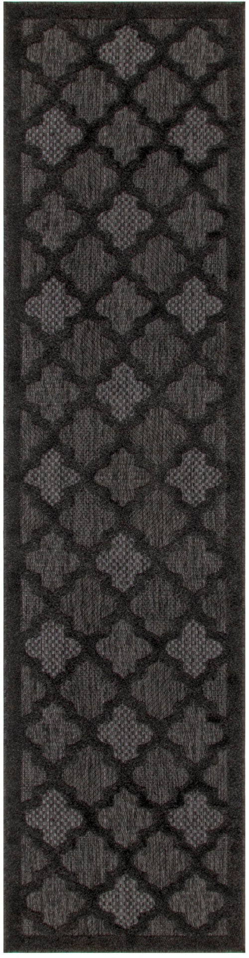 Easy Care 2'2" X 7'6" Charcoal Black Modern Rug