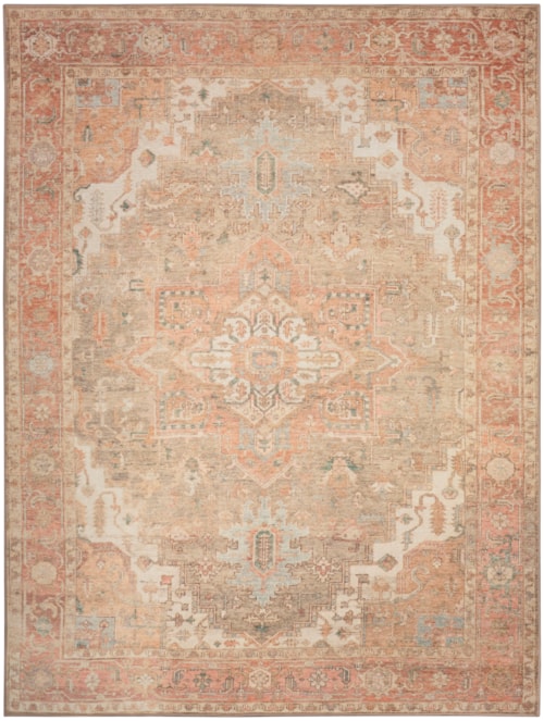 7'10" X 9'10" Coral Taupe Rectangle Rug