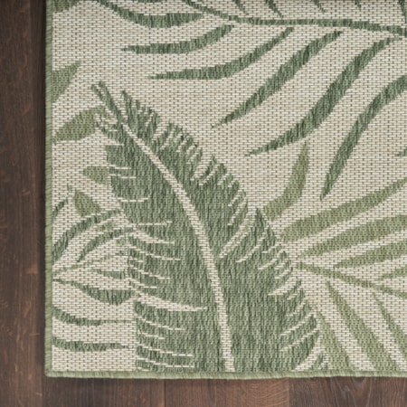 9&apos; x 12&apos; Ivory Green Outdoor Rug