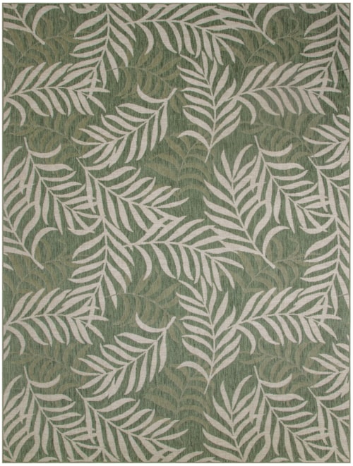 Garden Oasis 8' X 10' Green Ivory Outdoor Rug