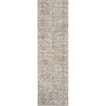 2'2" x 7'6" Beige Vintage Rug