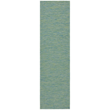 2'2" x 8' Blue/Green Modern Rug