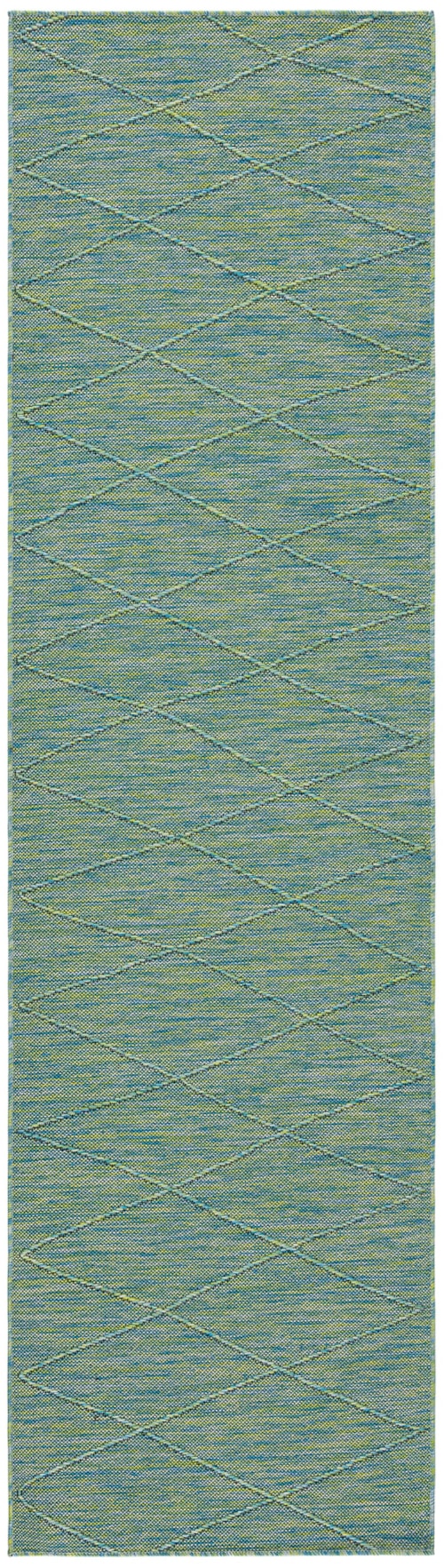 Washable Solutions 2'2" X 8' Blue/Green Modern Rug
