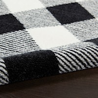 2' X 3' Black/White Rectangle Decorative Rug