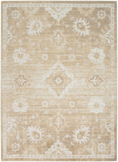 5'3" X 7' Ivory Gold Rectangle Rug