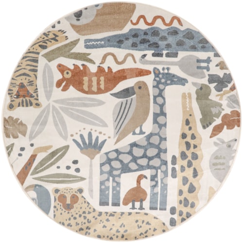 4' Round Ivory Round Rug