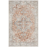 3'3" x 5' Gold/Multicolor Rectangle Rug