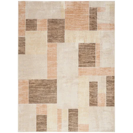 4' x 6' Beige Multicolor Modern Rug