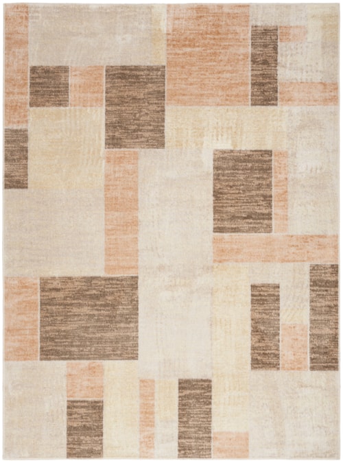Astra Machine Washable 4' X 6' Beige Multicolor Modern Indoor Rug