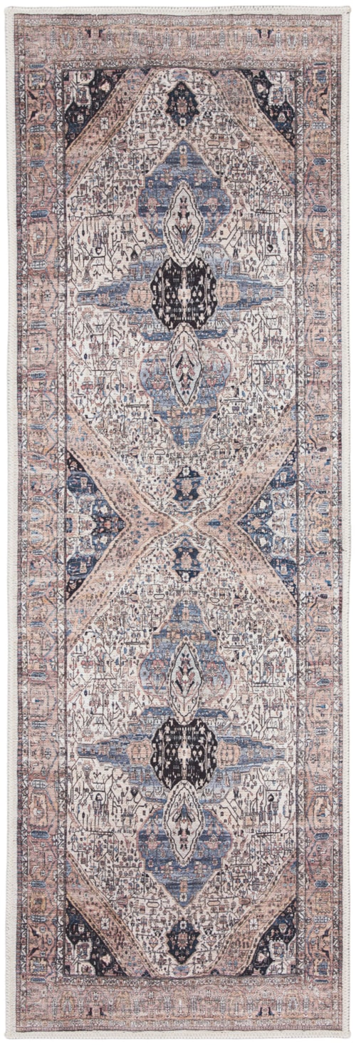2' x 6' Runner Ivory Blue Rug