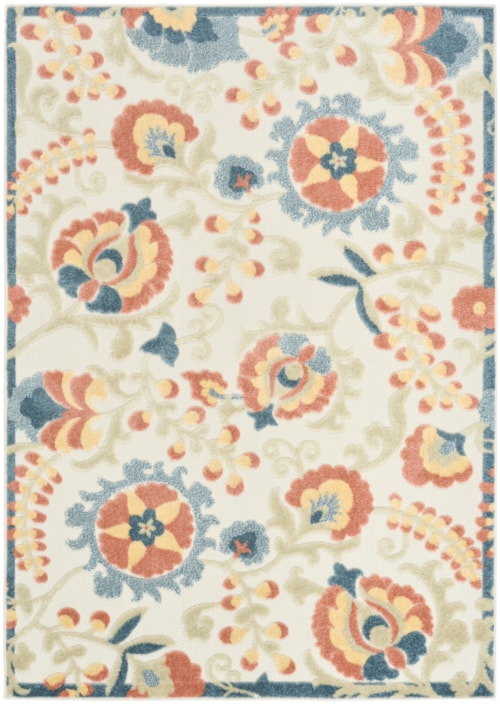 5'3" X 7'5" Grey Multicolor Rectangle Rug